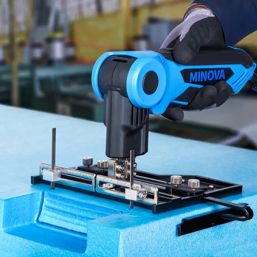 Miniatura 9 de Cuchillo caliente eléctrico giratorio de 250 W, kit de herramientas de corte de espuma, sistema de refrigeración por aire de cuerpo completo