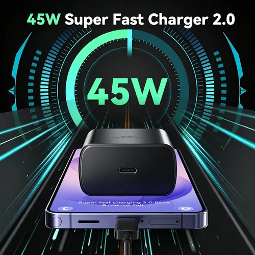 Miniatura 7 de Cargador súper rápido USB C de 45 W para teléfono Android tipo C, bloque de carga rápida con cable de 5 pies para Samsung Galaxy S26/S26