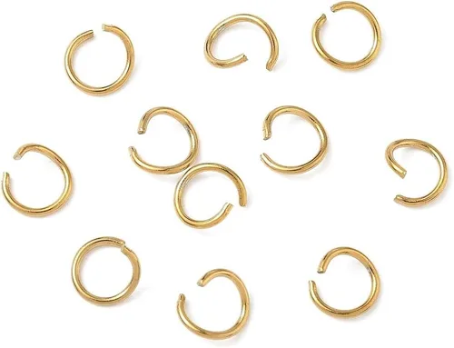 Miniatura 24 de HDSupplies 100 piezas - 4mm de argollas de acero inoxidable 304 de tono negro - Calibre 22 (espesor de 0.6mm)