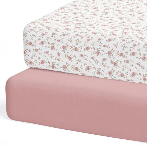 Miniatura 19 de Sábanas de cuna neutrales – Sábanas bajeras para cuna de bebé niña y niño – Paquete de 2 colchones estándar y niños pequeños – Mezcla de algodón