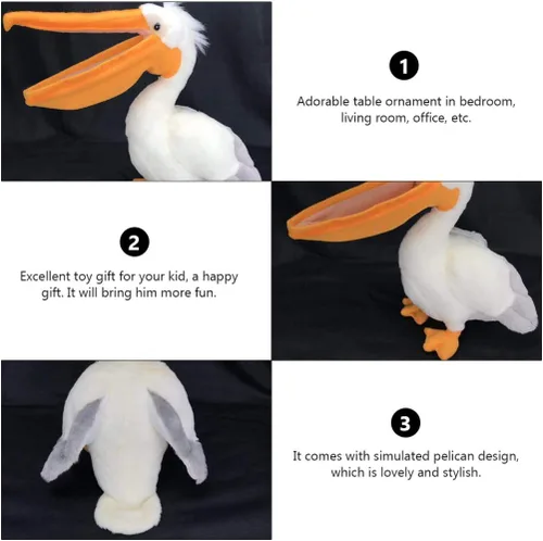 Miniatura 6 de Juguetes de peluche para pájaros, animal de peluche suave para niños y decoración del hogar, bonita muñeca de peluche con pico naranja de 30 pulgadas