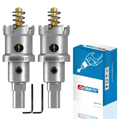 Miniatura 19 de TCT Juego de sierra perforadora, 2 paquetes de cortadores de agujeros con punta de carburo de tungsteno de 1-3/4" (45mm) resistentes para acero