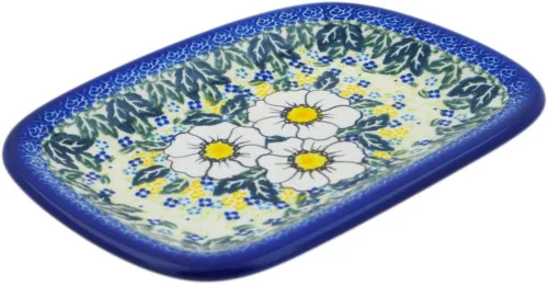 Miniatura 17 de Auténtico plato de cerámica polaca de 10 pulgadas en diseño amarillo hecho a mano en Bolesławiec Polonia por Ceramika Bona + certificado
