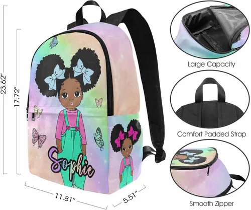 Miniatura 241 de Texto personalizado Elefante desgaste gafas mochila mochila mochila casual Daypack bolsa para mamá niñas, color86-4, Mochilas Daypack