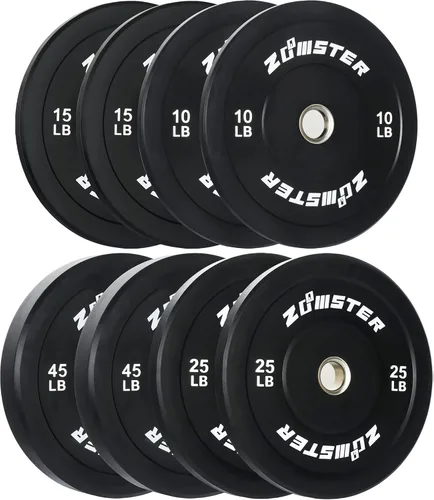Miniatura 19 de Placa de Parachoques Olímpica Placa de Peso con Alto Rebote Placa de Peso con Inserción de Acero para Entrenamiento de Fuerza y Levantamiento