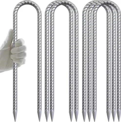Miniatura 11 de AAGUT Juego de 8 estacas para trampolín de 16 pulgadas, kit de anclaje de amarre para trampolín de 3/8 pulgadas, resistente al viento, accesorios