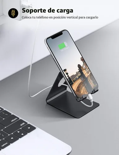 Miniatura 3 de Lamicall Soporte para teléfono celular, base para teléfono: cuna, soporte, soporte para escritorio de oficina - negro