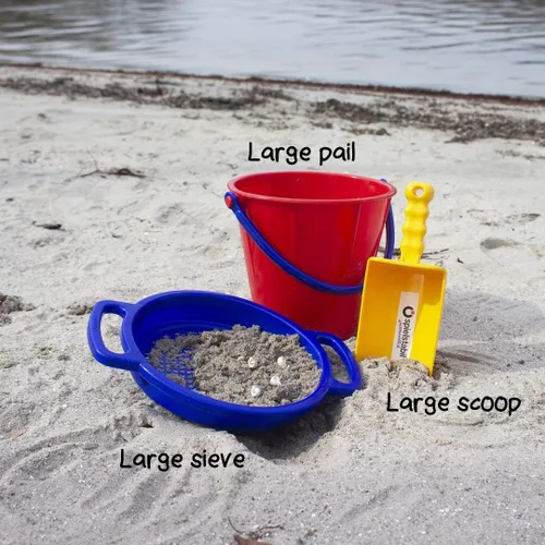 Miniatura 3 de Spielstabil - Juguete de playa grande con tamiz de arena (un tamiz incluido, los colores varían), fabricado en Alemania Surtido