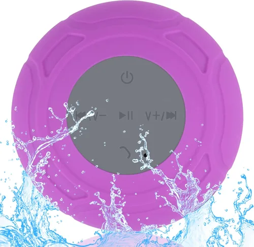 Miniatura 8 de Altavoz de ducha Bluetooth impermeable portátil inalámbrico resistente al agua altavoz ventosa, micrófono integrado regalos para niños, altavoz