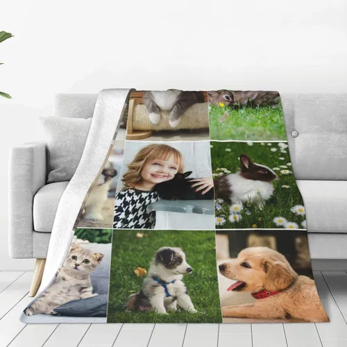 Miniatura 13 de Mantas de franela personalizadas, collage de imágenes, mantas de ropa de cama personalizadas para familia, día de la madre, regalo de cumpleaños