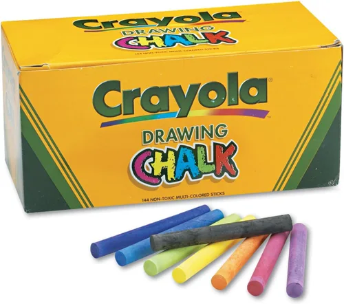 Tiza de dibujo de colores, seis de cada uno de 24 colores surtidos, 144 varillas/juego