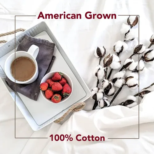 Miniatura 6 de Red Land Cotton Juego de sábanas de lujo 100% algodón cultivado en Estados Unidos Premium Hotel ultra ligero 4 piezas fabricado en Estados Blanco