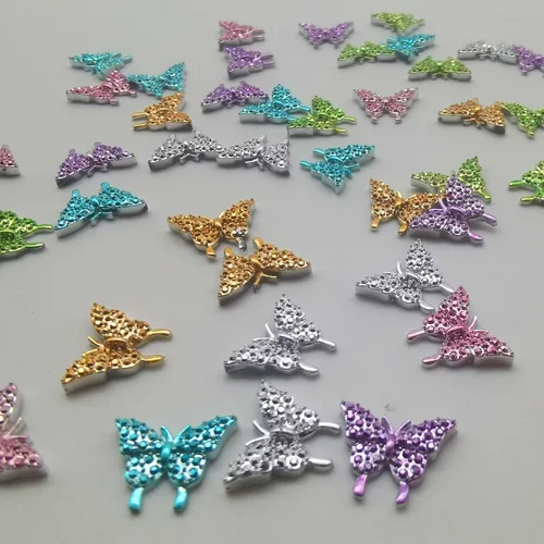 Miniatura 4 de 50 dijes de mariposa 3D – Decoración de joyas Kawaii para arte de uñas impresionantes diseños de uñas