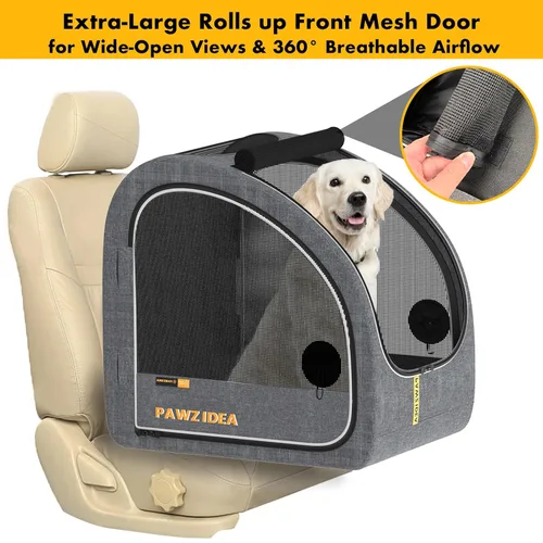 Miniatura 9 de PAWZIDEA Cochecito grande para perros con transportador desmontable, jaula portátil para perros de viaje en automóvil, múltiples cochecitos