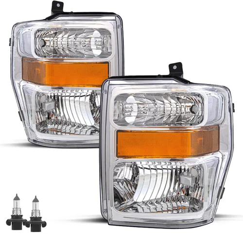 Miniatura 8 de JSBOYAT Juego de focos delanteros de repuesto con bombillas para Ford F250 F350 F450 F550 Super Duty 2008-2010. Carcasa negra con reflector