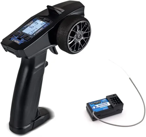 Turbo Racing P32 91803G-C 2.4G 4CH Control remoto y receptor RC pantalla LCD con transmisor de radio impermeable para coche RC barco (91803-C)