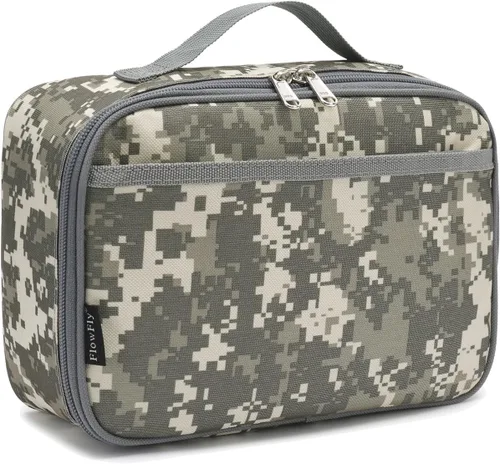Bolsa térmica Flowfly para lonchera, minibolsa con aislamiento, para la vuelta a la escuela, para niño y adulto, Caumuflaje digital