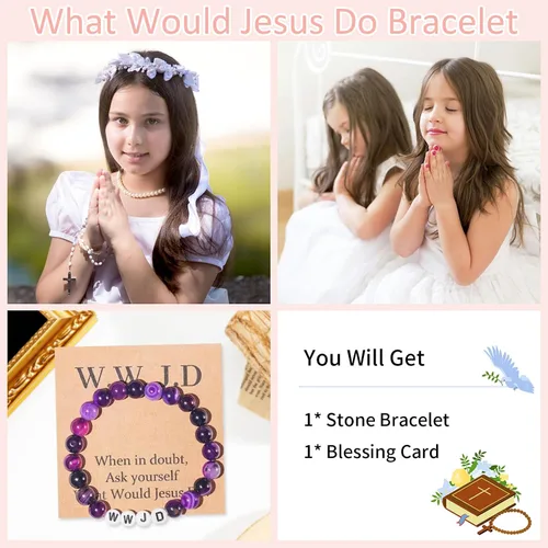 Miniatura 32 de Long tiantian WWJD - Pulsera con texto en inglés «What Would Jesus Do», pulseras WWJD para mujeres, pulseras W.W.J.D para hombres, joyería