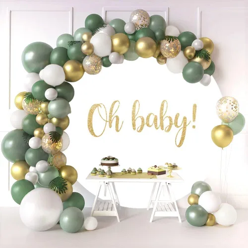 Miniatura 3 de Telón de fondo redondo de 6.5 x 6.5 pies para baby shower, círculo blanco, fondo de fotografía, cubierta de soporte para recién nacido, revelación