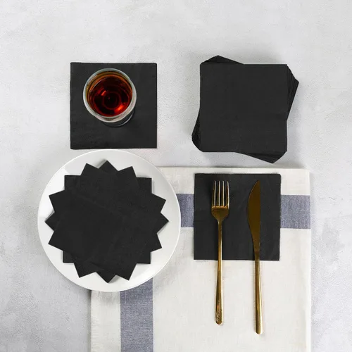 Miniatura 5 de 100 paquetes de servilletas de cóctel de 2 capas, servilletas de postre plegadas de 5 x 5 pulgadas, servilletas desechables para cena, boda
