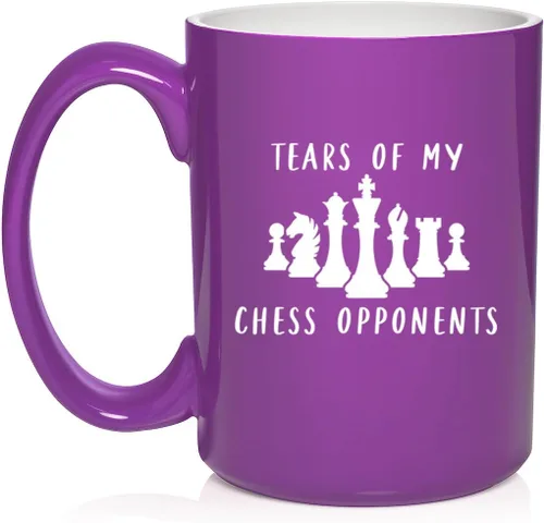 Miniatura 16 de Daylor Taza de café de cerámica con diseño de los oponentes de las lágrimas de mi ajedrez, regalo para ella, él, amigo, compañero de trabajo