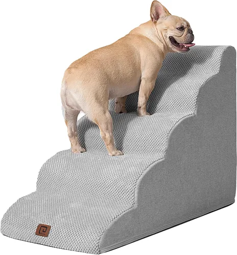 Miniatura 25 de EHEYCIGA Rampa de escaleras curvadas para perros pequeños de 15.7 pulgadas de alto, escalones para perros de 3 escalones para sofá y silla