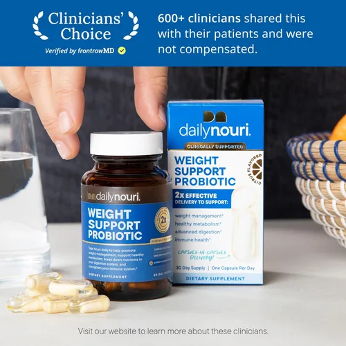Miniatura 2 de Daily Nouri Probióticos de apoyo de peso para mujeres y hombres Metabolismo + apoyo digestivo 3 cepas clínicamente estudiadas Suministro