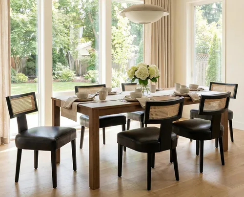 Miniatura 47 de RIVOVA Juego de 4 sillas de comedor modernas de mediados de siglo, tapizadas de piel sintética, sillas Parson modernas sin brazos de cocina, sillas