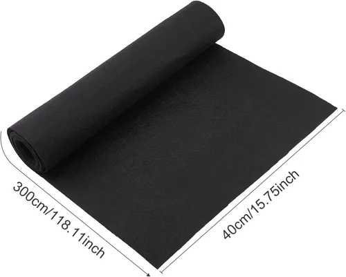 Miniatura 2 de BENECREAT Rollo de fieltro negro de 10 pies y 15.75 pulgadas de ancho, hojas de tela no tejida (0.035 in de grosor), gran fieltro para manualidades
