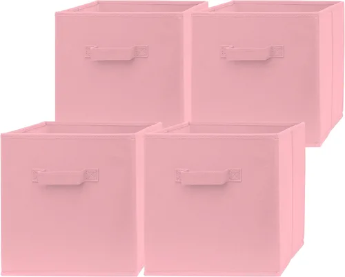Miniatura 11 de Contenedores de almacenamiento de cubo de 13 pulgadas, paquete de 2 unidades, grandes, con asas dobles, plegables, contenedores de tela de 13 x 13