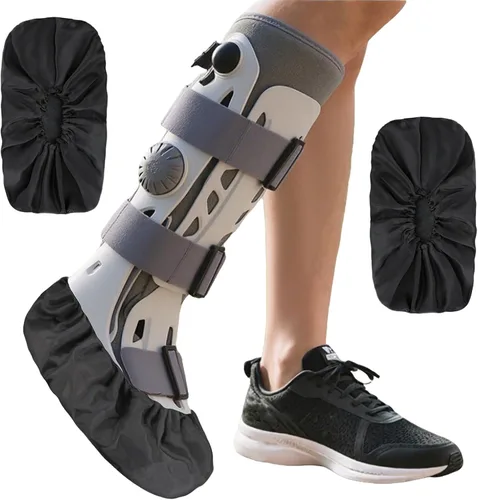Paquete de 2 fundas para botas de caminar para fractura de pie, fundas ortopédicas para zapatos al aire libre para botas de caminar médicas, botas