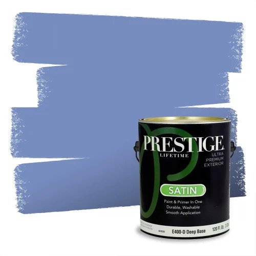 Miniatura 908 de Pintura Exterior + imprimación PRESTIGE, todo-en-uno, 1 galón, acabado mate, color comparable al Valspar* Royal Gray* VS151-Gris real