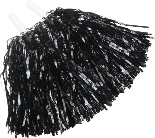 Hooshing 12/24 unidades de pompones para porristas, pompones esponjosos metálicos brillantes para equipo de equipo deportivo, espíritu de fiesta,