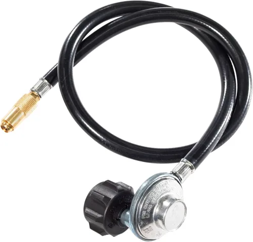 Blackstone 5471 Manguera adaptadora de propano y regulador para tanque de 20 libras, parrilla de gas y plancha - Resistente a la intemperie y