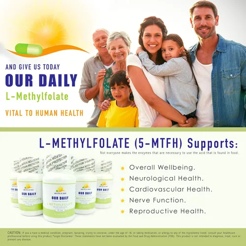 Miniatura 3 de Our Daily Vites L-metilfolato 5mg/5000mcg - Suplemento activo de folato 5-MTHF - Folato de metilo de alta potencia - Apoya la energía y el bienestar