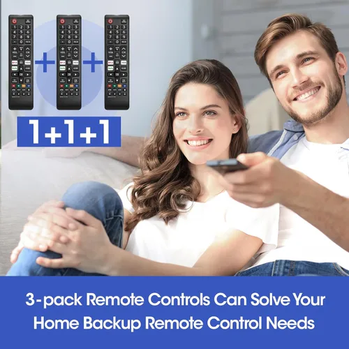 Miniatura 7 de Paquete de 3 controles remotos para todos los TV Samsung, reemplazo compatible con todos los televisores inteligentes Samsung, LCD, LED, 3D, HDTV