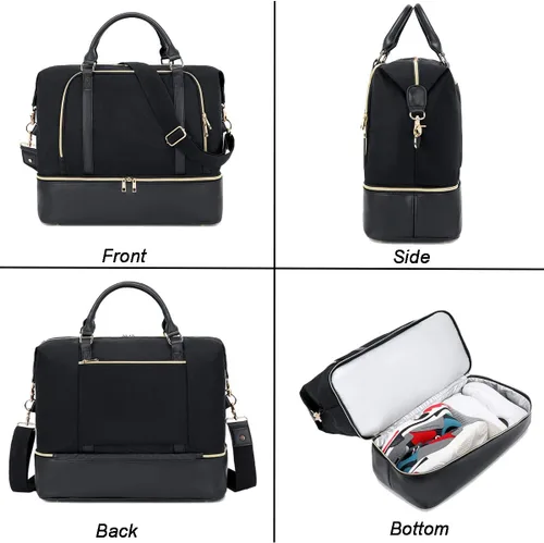 Miniatura 5 de CAMTOP - Bolsa de viaje de fin de semana para mujer, bolsa de lona con espacio para laptop de15.6 pulgadas