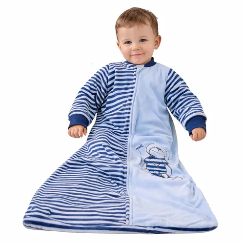 Miniatura 14 de Saco de dormir para bebé, manta de manga larga de terciopelo de algodón para niñas y niños pequeños, rosa, cremallera de 2 vías, sensación de Rosado