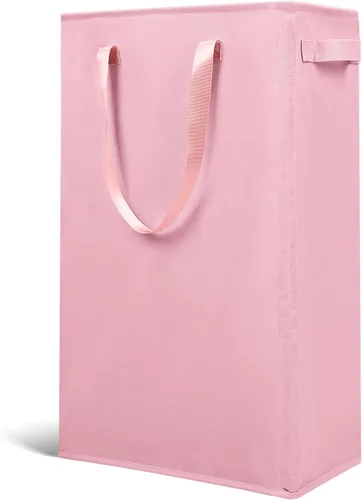 Miniatura 11 de Odonata Cesta de lavandería delgada con asas, cesta plegable para ropa sucia, bolsa de ropa sucia estrecha, cesta plegable para ropa sucia, 45 Gris