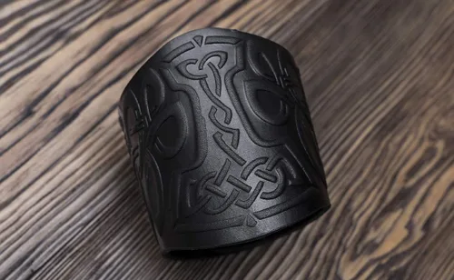 Miniatura 5 de Brazaletes de Cuero 100% Auténtico Hechos a Mano - Guante de Muñeca - Pulseras de Cuero Reales - Brazaletes de Armadura de Cosplay Vikingo