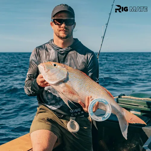 Miniatura 6 de Aparejos de Bucle Colgante Pre-Atados de 30 lb. Carrete de Línea de Pesca. Bucles Separados 18 Pulgadas con Tamaño de Bucle de 5.5 Pulgadas.