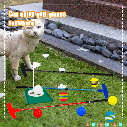 Miniatura 6 de Putter de golf ajustable para diestros o zurdos, de dos vías, con pelotas de golf y copa de bandera para adultos y niños, para entrenamiento