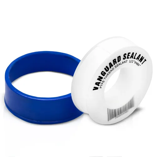 Cinta de fontanero de PTFE Vanguard Sealants; 460 pulgadas de largo y 1/2 pulgadas de ancho; blanca; sellador de tuercas perfecto para regaderas de