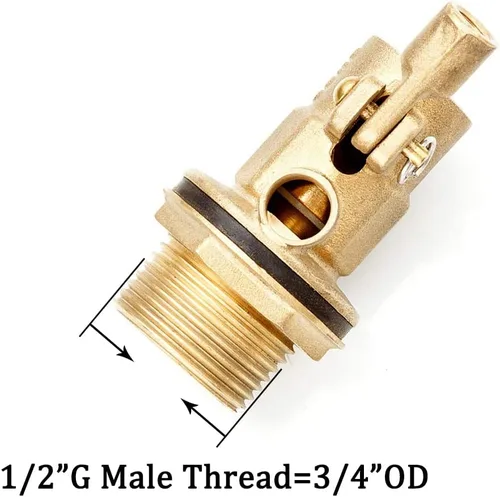 Miniatura 2 de Joywayus Válvula de bola flotante de 12,7 mm con rosca, llave de tanque de bola flotante automática, accesorios de ballcock, interruptor de control