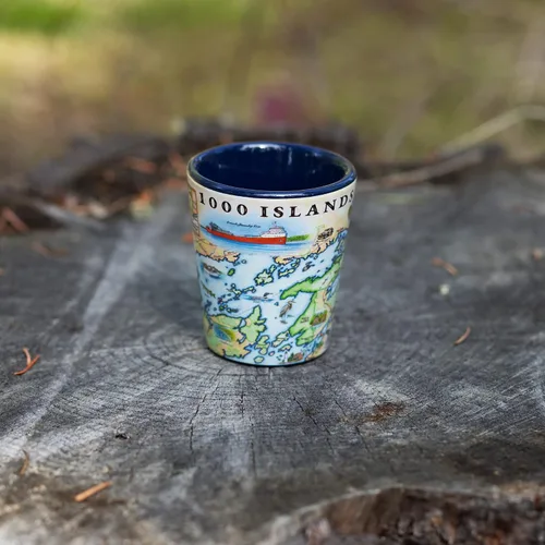 Miniatura 2 de Xplorer Maps 1000 Islands Map - Vaso de chupito de cerámica de 1.5 onzas, sin BPA, regalo duradero para el hogar, oficina, bar o recuerdo