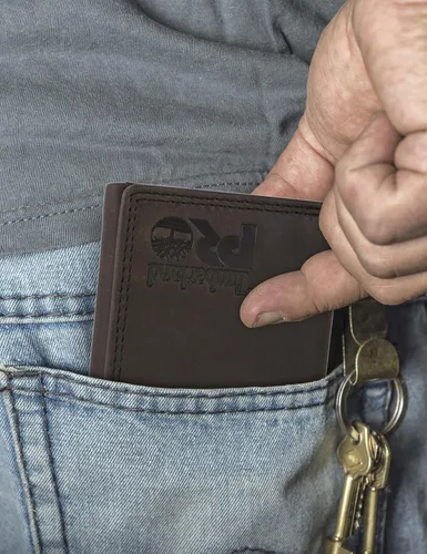 Miniatura 6 de Timberland PRO Cartera triple RFID de cuero para hombre con ventana de identificación