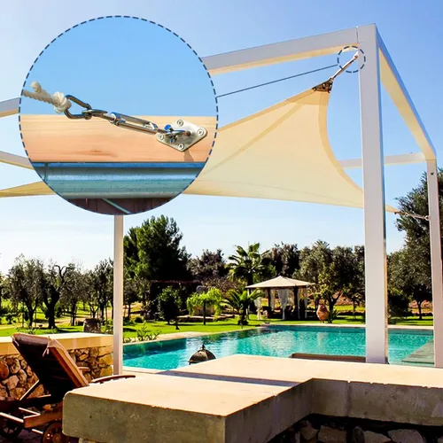 Miniatura 7 de Amagenix Kit de accesorios de vela para instalación de toldo triangular, 5 pulgadas, acero inoxidable de grado 304 para patio, jardín, al aire