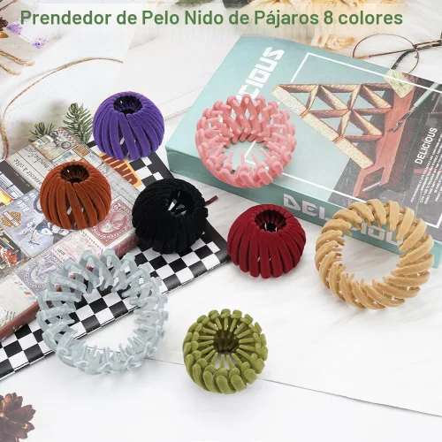 Miniatura 6 de Pinza para cabello Bird Nest - Pinza mágica para moños expandible, accesorios para el cabello para mujeres, sujetador de coleta, pinza para moños