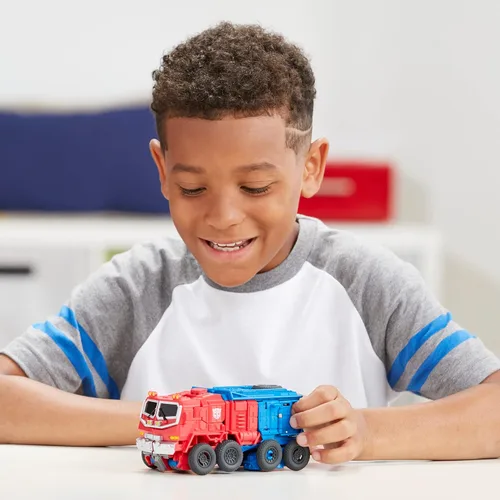 Miniatura 4 de Transformers Bumblebee Cyberverse Adventures Dinobots Unite Smash Changer Optimus Prime figura de acción, juguetes para niños y niñas de 6 años