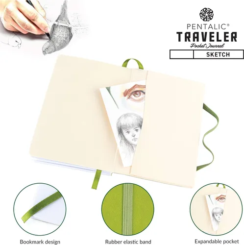 Miniatura 4 de Cuaderno de bocetos Travelers Dot Grid Pentalic Art, libre de ácidos